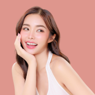 Smiling woman with perfect embroidered brows