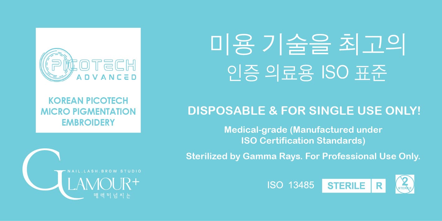 Medical certification banner for Korean Picotech eyebrow embroidery